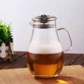 Large glass juice jug with lid